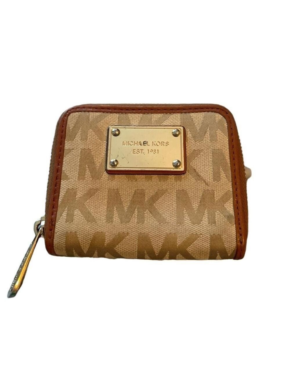 Michael Kors Jet Set 35S2GJSF1J Bifold Wallet Beige Brown
